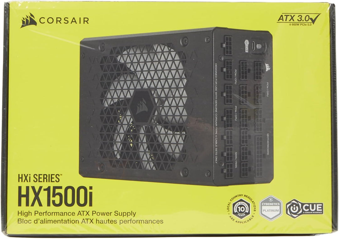 Corsair HX1500i Vollmodulares, Extrem Geräuscharmes ATX-Netzteil - ATX 3.0- Und PCIe 5.0-kompatibel