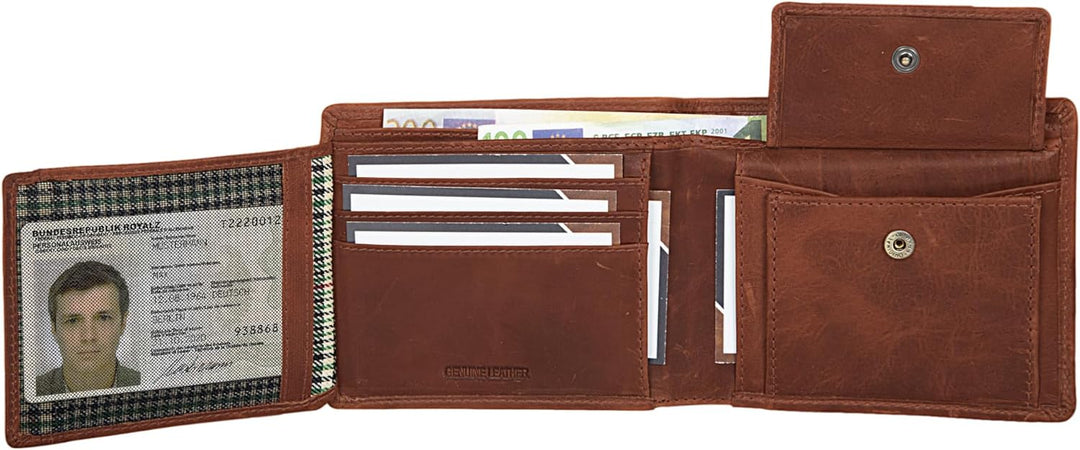 STILORD 'Lewis' Leder Portemonnaie Herren RFID Schutz Geldbörse für Männer viele Karten Fächern Brie