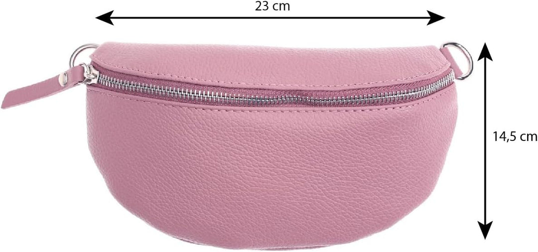 Zwillingsherz Bauchtasche mit Reissverschluss 100% Echtleder – Hochwertige Damen Bauchtasche Crossba