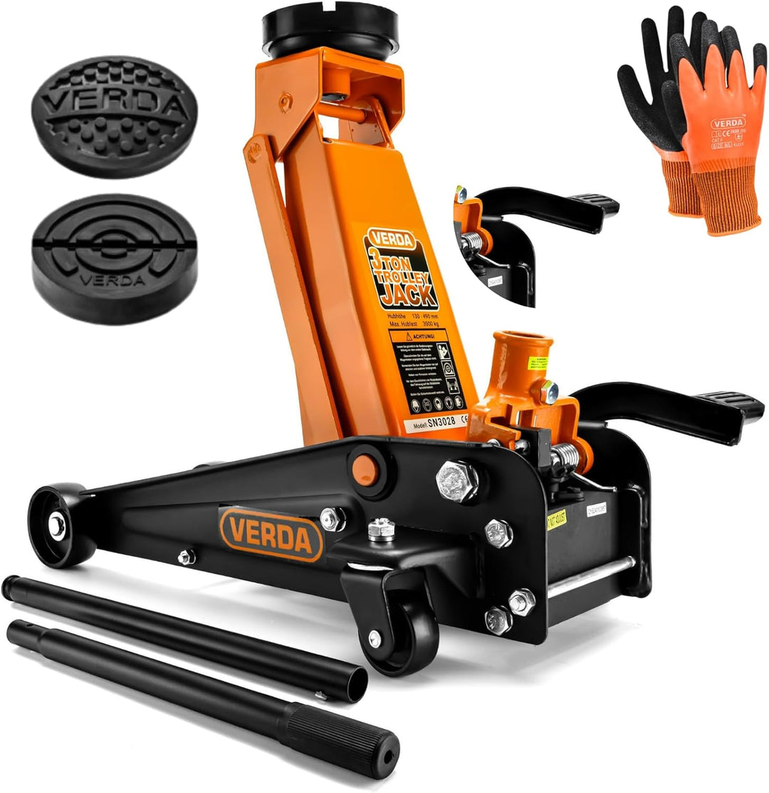 Wagenheber 3T+ 2X Gummi Rangierwagenheber Heber Ständer Unterstellbock Modellwahl (Wagenheber 3T + 2