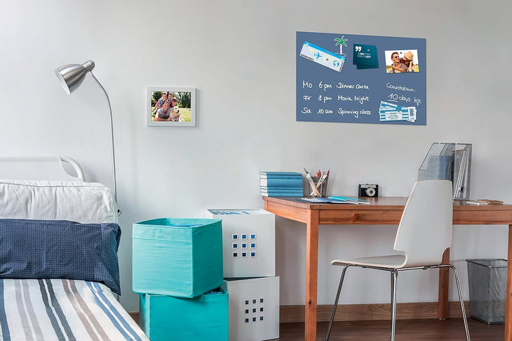 Be!Board B1207 Glas-Magnettafel blau, 60 x 40 cm, Memoboard magnetisch blau 60 x 40 cm, blau 60 x 40