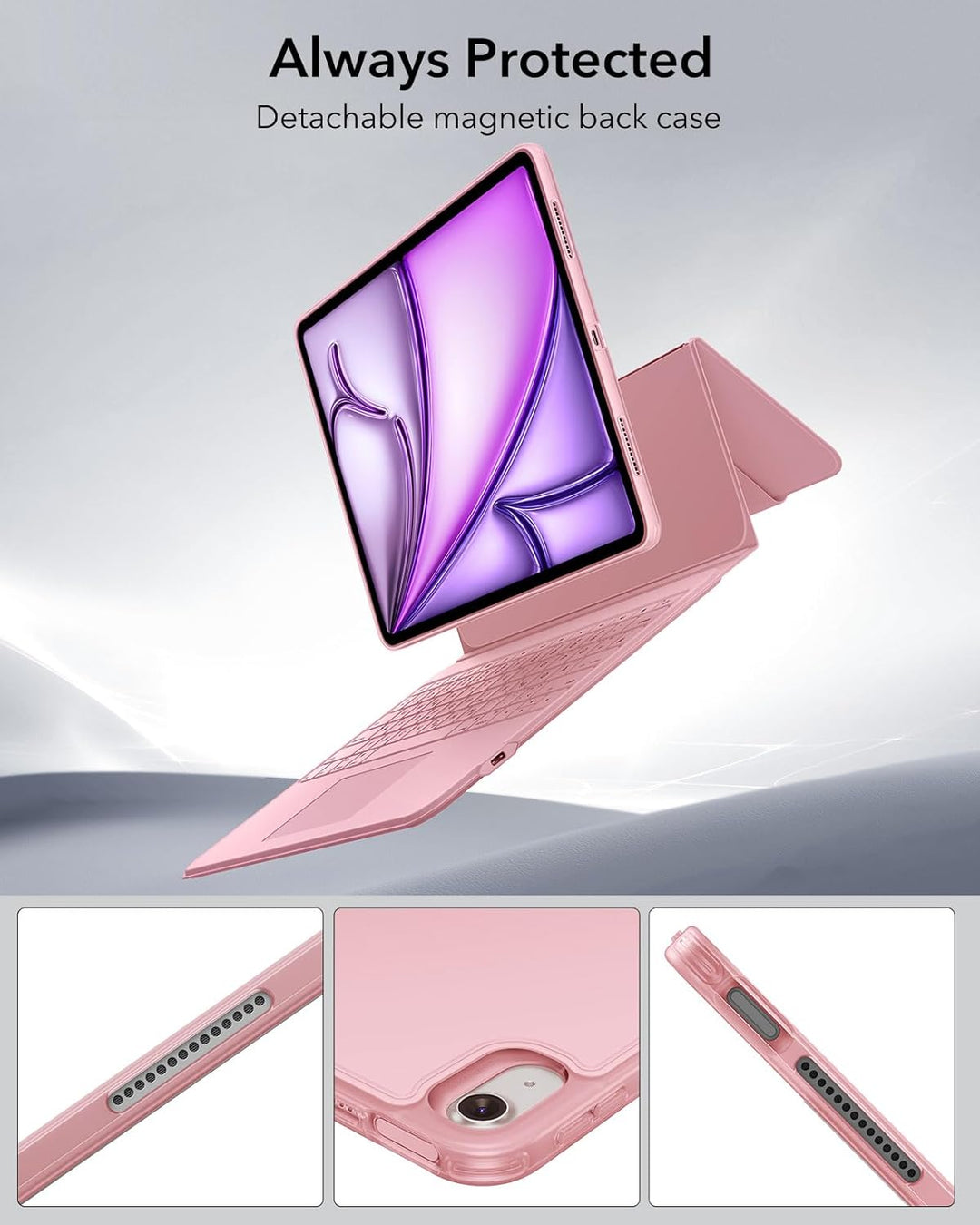 ESR Ascend für iPad Air 13 Zoll 2024 Tastatur Hülle mit Trackpad, magnetisch abnehmbare Tastatur mit