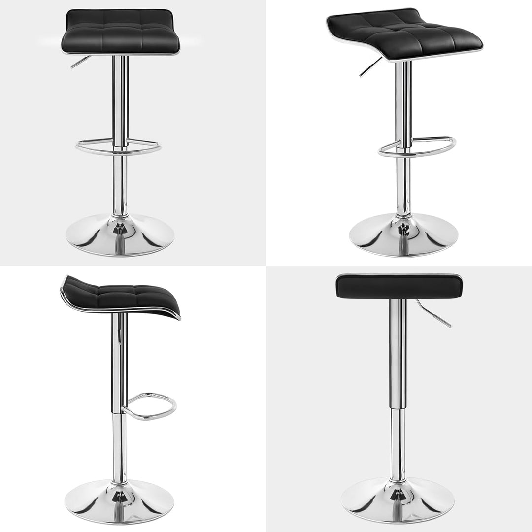 WOLTU BH28sz-1 1X Barhocker 1er Set Barstuhl Tresenhocker, aus hochwertigem Kunstleder, verchromter