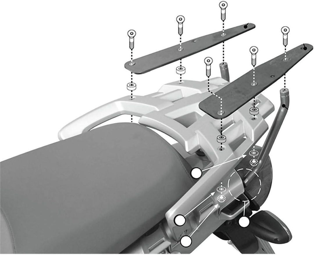 Topcase Träger schwarz Monokey Koffer mit M5 Platte oder Max. Zuladung 6 kg passend für BMW R 1200 G