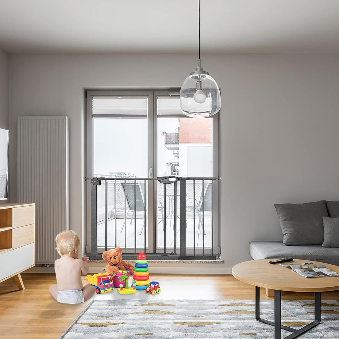 NAIZY Türschutzgitter für Kinder, N Stop Safety Gate Treppenschutzgitter mit Ohne Bohren und Metall