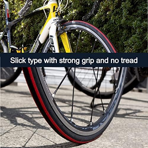 GORIX Road Bike Slick Tire 700×23C or 700×25C Cycling Bicycle (Passion) 700×25c All Black (1 Tire),