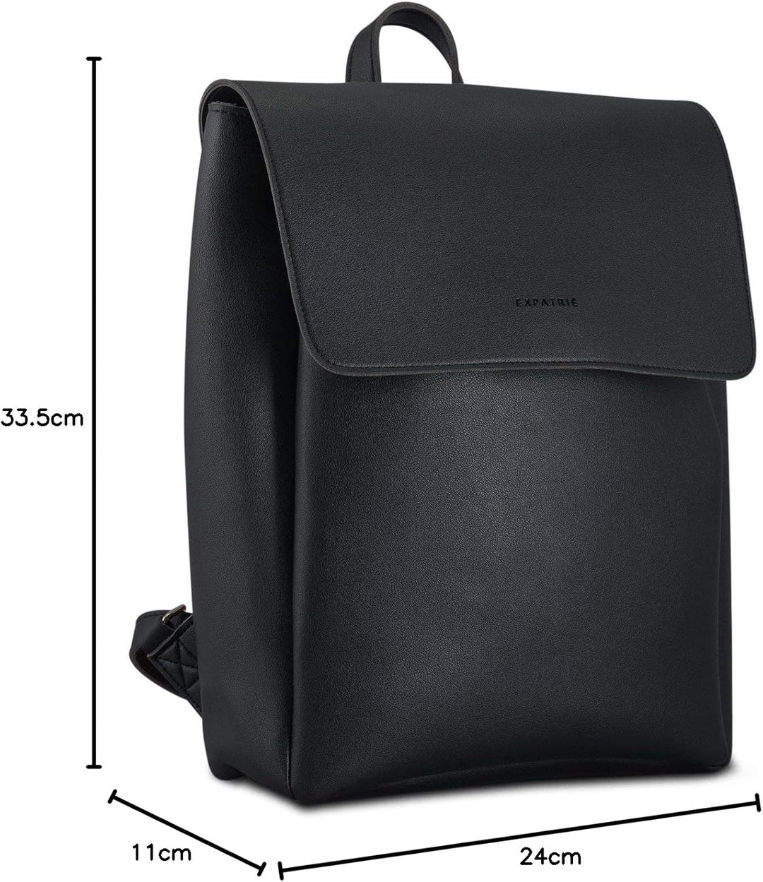 Expatrié Rucksack Damen Elegant Schwarz - Noelle - Moderner Lederrucksack Für City, Business, Uni -