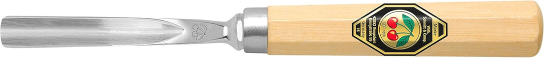 "KIRSCHEN" Werkzeuge 3240006 | Kerbschnitzbeitel mit Weissbuchenheft Stich 39, gebogen & V-förmig -