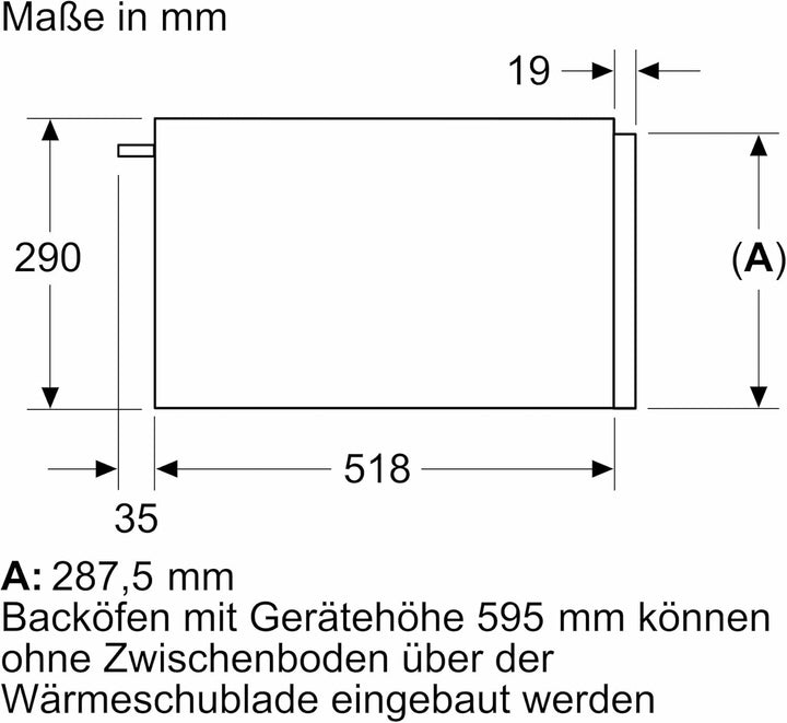 Siemens BI710D1B1 iQ700, Smarte Wärmeschublade, 60 x 29 cm, Schwarz, Niedrigtemperaturgaren, Teller
