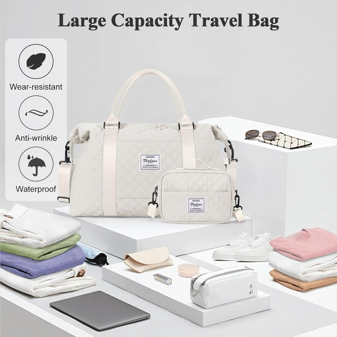 HYC00 Reisetasche Damen Sporttasche Handgepäck Tasche,Weekend Bag mit Kulturbeutel&Nasstasche,Wasser