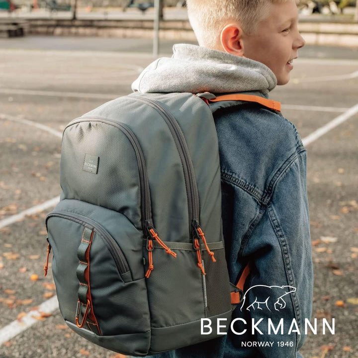 Beckmann Sport Junior Green Orange Schulrucksack, ergonomisch, mit Laptopfach