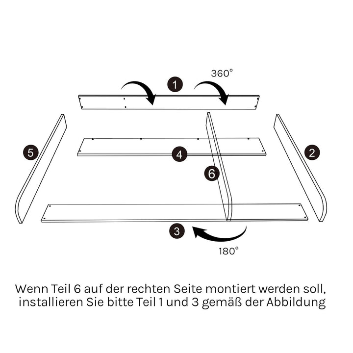 WOLTU Wickelaufsatz aus Holz, Wickeltischaufsatz Wickelkommode Aufsatz mit Trennfach Tiefe 48 cm, fü