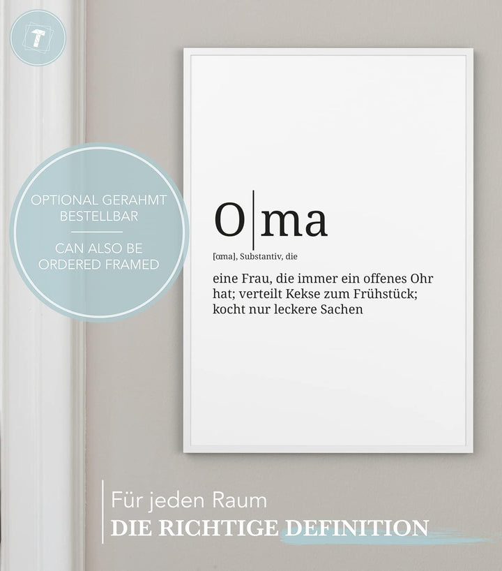 Papierschmiede® Definition: Oma, DIN A1 (59x84 cm), XXL Poster für Wohnzimmer, Schlafzimmer, Küche,
