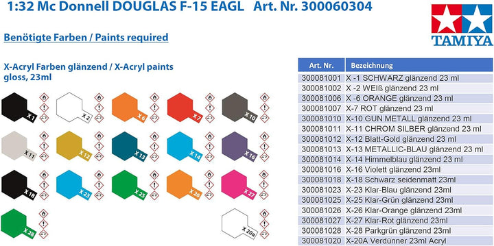 Tamiya 300060304-1:32 Mc Donnell Douglas F-15 EAGL Düsenjäger