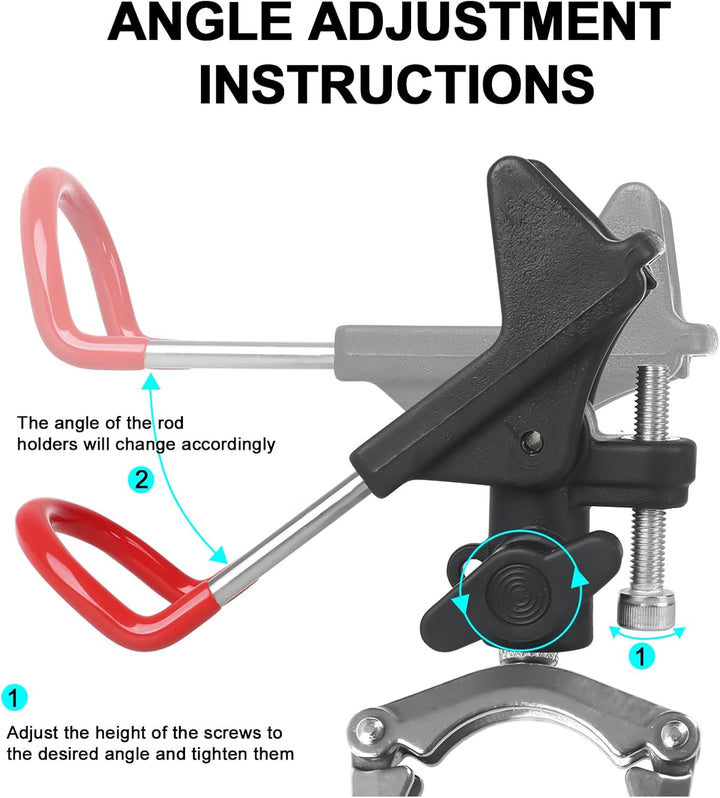 Leeko Rutenhalter, Angelrute Halter 2 Stück Edelstahl Universal Ruten Ständer 360°Verstellbar Angelr