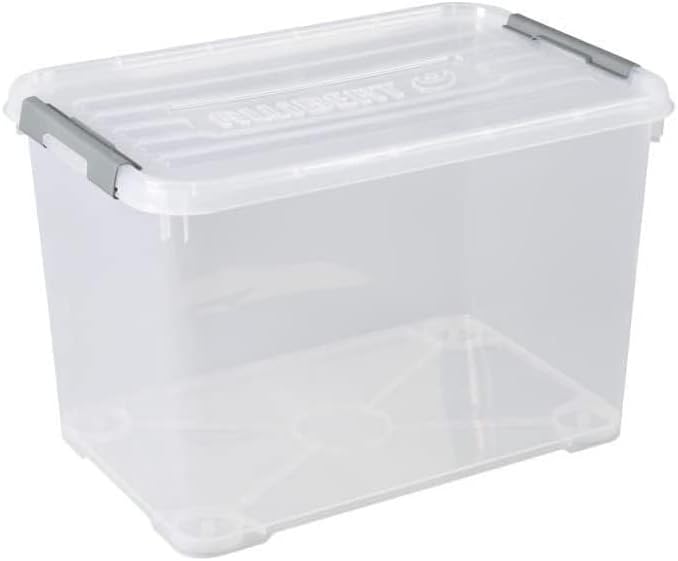 CURVER Box Handy Plus, 65 l, Clips, Weiss – 100% recycelbar, Kunststoff