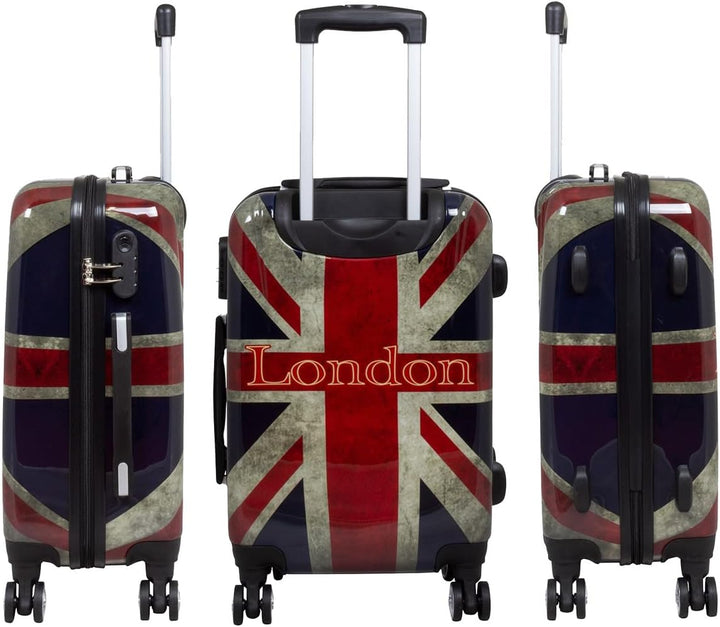 Bowatex Handgepäck Reisekoffer 55 cm London Union Jack Hartschalen Trolley 35 Li