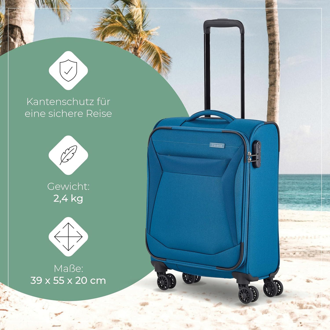 Travelite Chios - 4-Rollen-Kabinentrolley S 55 cm Petrol Trolley Handgepäck (55 cm) Petrol, Trolley
