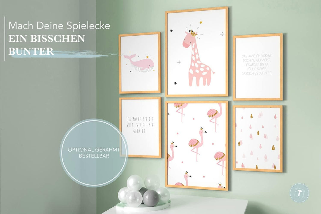 Papierschmiede® Bilder Kinderzimmer Kids Mood Poster Set Mädchentraum, Kinderzimmer Bilder Babyzimme