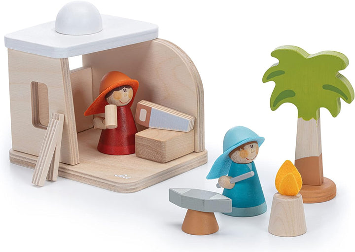 Sevi 83101 Krippen-Set Handwerker 9 teilig, Krippenzubehör aus Holz, Set zur Ergänzung der Weihnacht