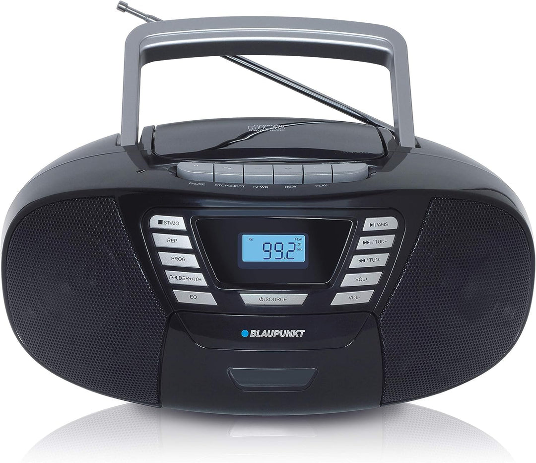 Blaupunkt B 120 BK tragbarer CD Player mit Bluetooth | Kassettenrekorder | Hörbuch Funktion | mit US
