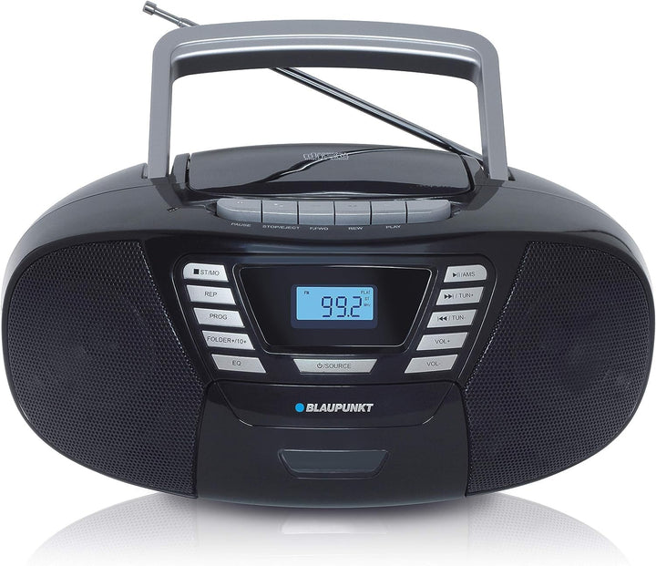 Blaupunkt B 120 BK tragbarer CD Player mit Bluetooth | Kassettenrekorder | Hörbuch Funktion | mit US