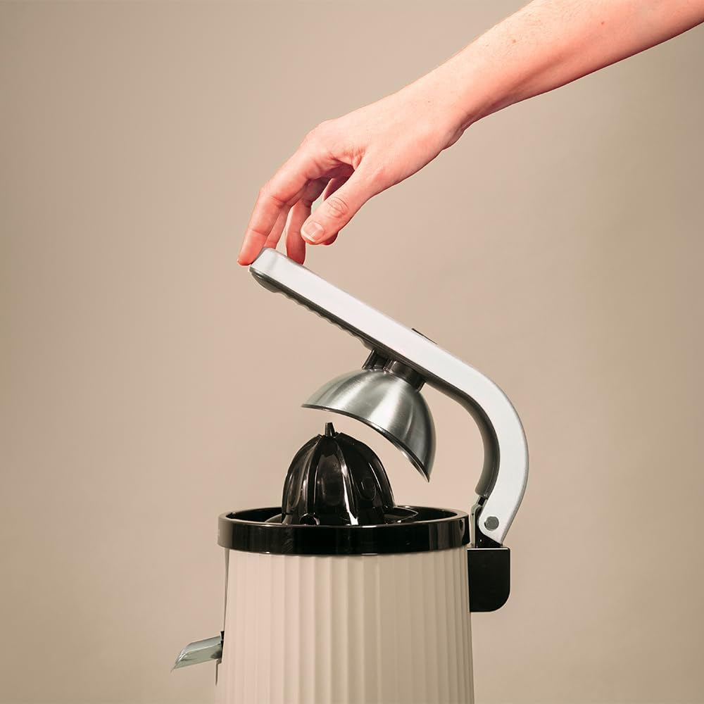 Cecotec Elektrische Zitruspresse mit Arm für Orangen und Zitrusfrüchte Xqueeze RetroJuice 600 Beige.