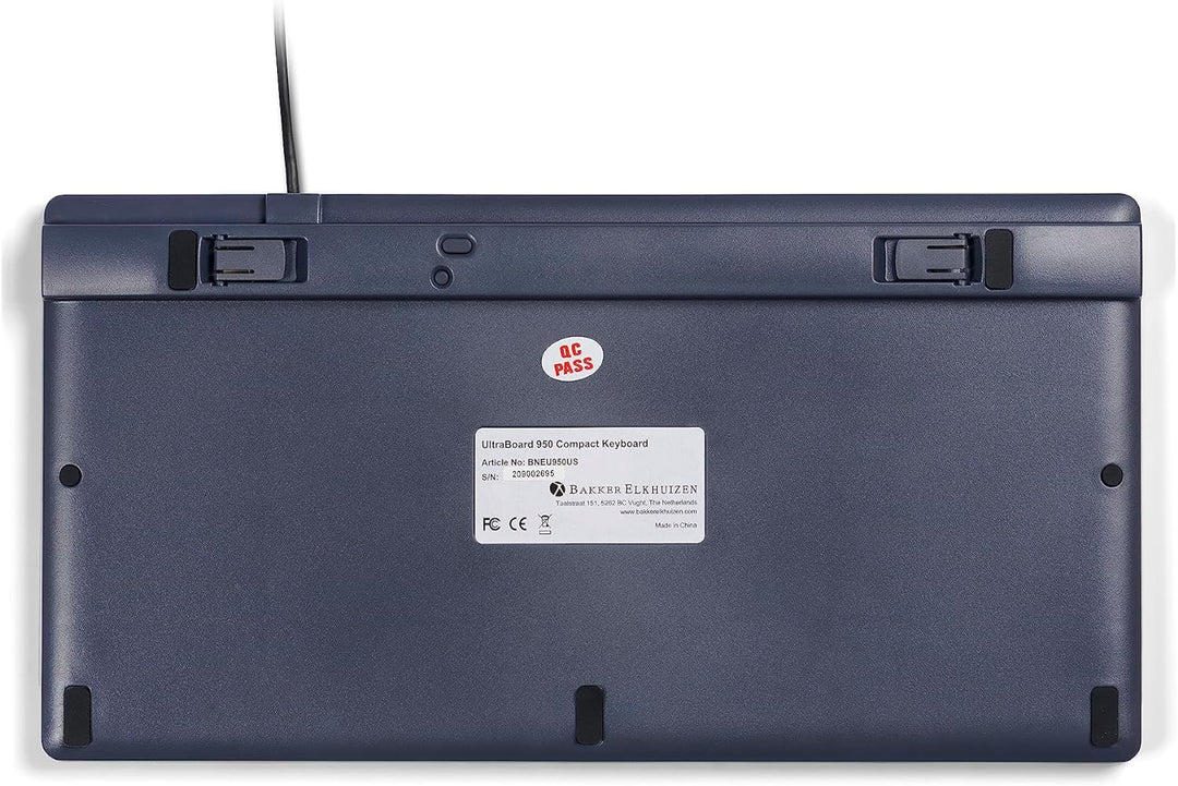 BakkerElkhuizen UltraBoard 950 Kompakte Tastatur, US-Layout QWERTY, verkabelt, hellgrau/weiss