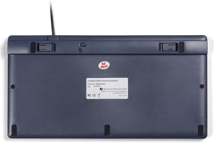 BakkerElkhuizen UltraBoard 950 Kompakte Tastatur, US-Layout QWERTY, verkabelt, hellgrau/weiss