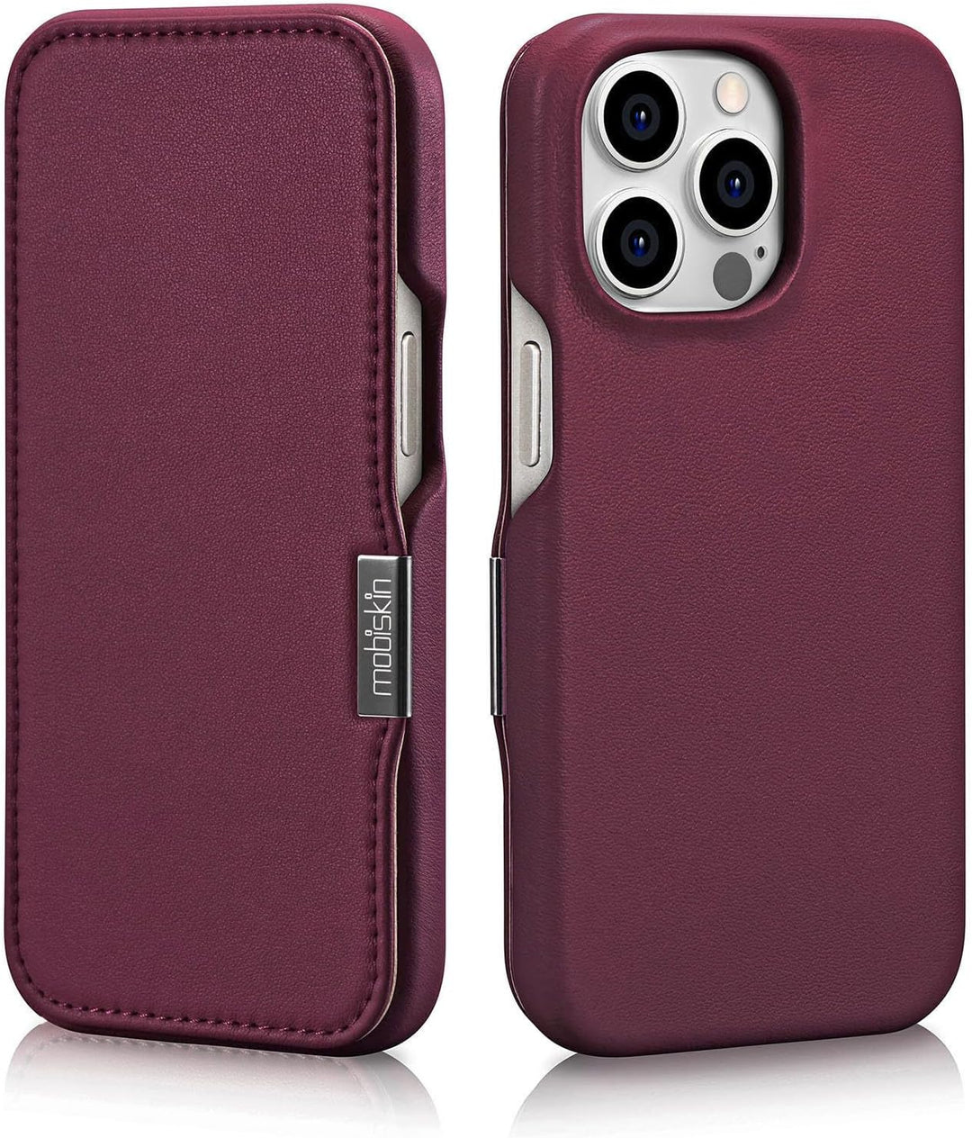 Mobiskin Hülle für iPhone 15 PRO (6,1 Zoll), Handyhülle mit Leder, Case kompatibel mit MagSafe, Schu