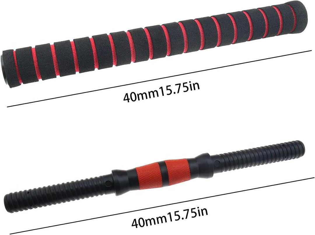 eMagTech 1 Paar Kurzhantelstangen mit Gelenkstange Muttern Kunststoff Stahl Schwarz Rot zum Aufwärme