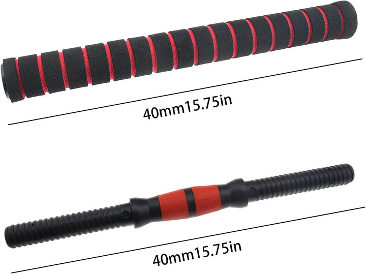 eMagTech 1 Paar Kurzhantelstangen mit Gelenkstange Muttern Kunststoff Stahl Schwarz Rot zum Aufwärme