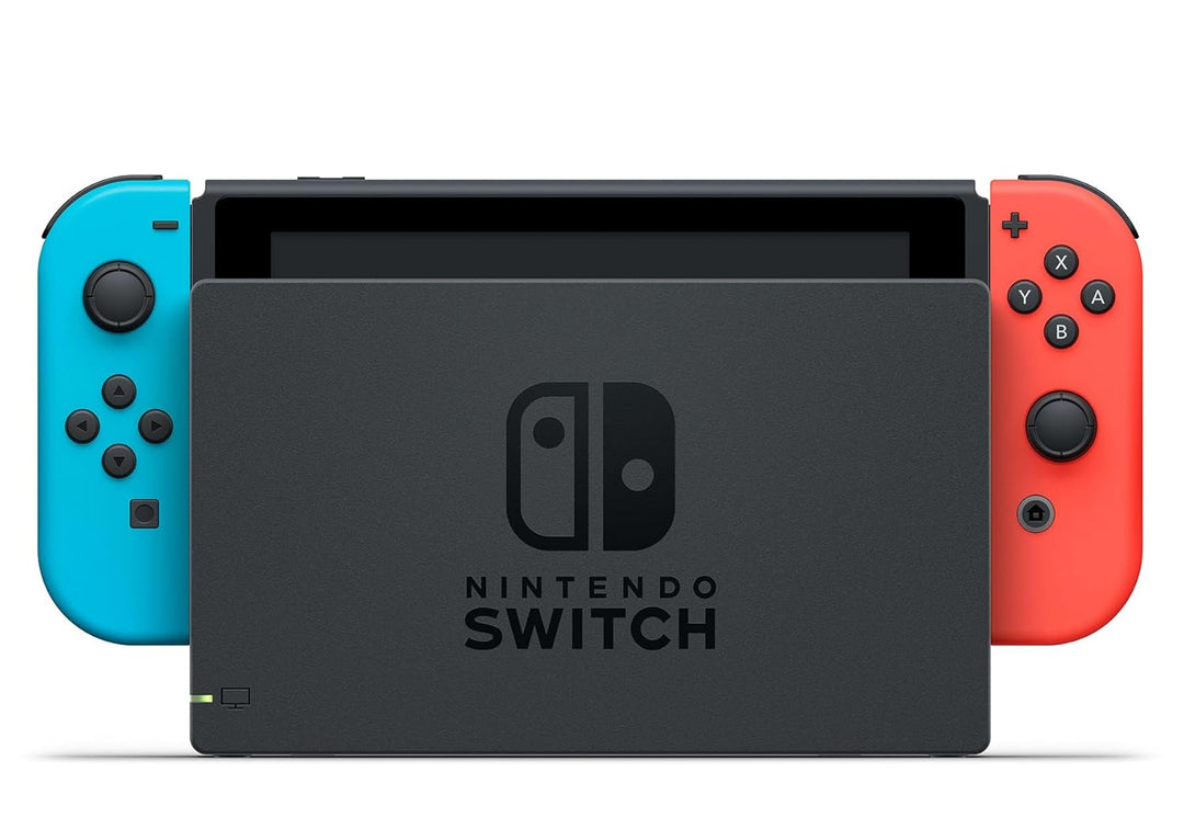 Nintendo Switch-Konsole Neon-Rot/Neon-Blau Switch-Tasche & -Schutzfolie - Schwarz/Weiss