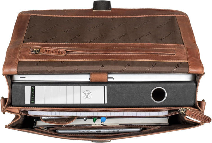 STILORD 'Loris' Klassische Aktentasche Leder Gross Herren mit 13-15 Zoll Laptop-Fach | Business-Tasc
