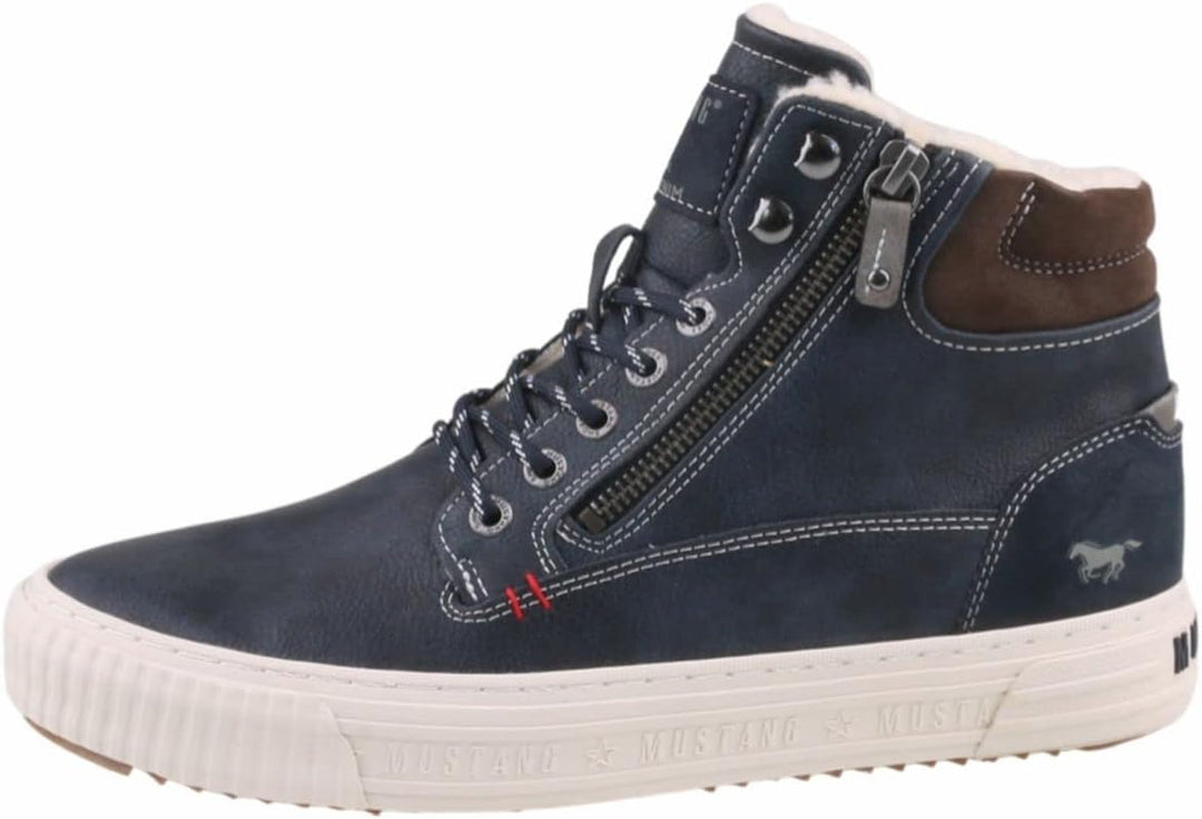 MUSTANG Herren Stiefel Schnürboots 44 EU Blau, 44 EU Blau