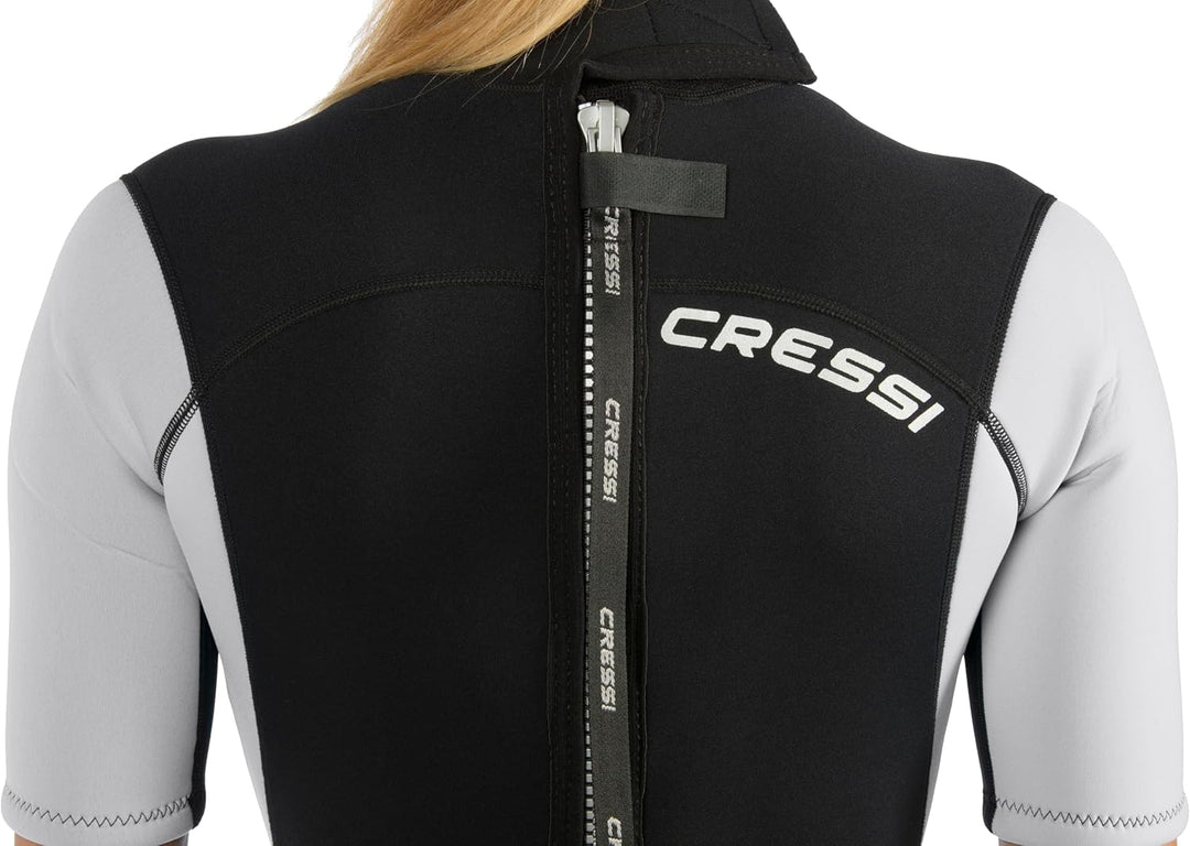 Cressi Med X Lady Shorty 2.5mm - Damen Neopren Shorty Neoprenanzug 2.5 mm XS Schwarz/Weiss/Silber, X