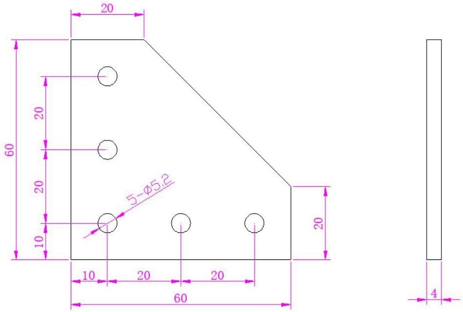 Zeberoxyz 10 STÜCKE/Kit Schwarz L-Form-Eckwinkelplatte mit 50 STÜCKE Schrauben+50 STÜCKE T-Muttern,