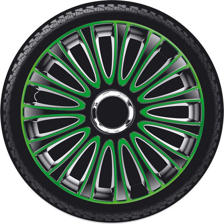 AUTO-STYLE Satz Radzierblenden LeMans 15-Zoll Schwarz/Grün LeMans Schwarz/Grün 15-Zoll, LeMans Schwa