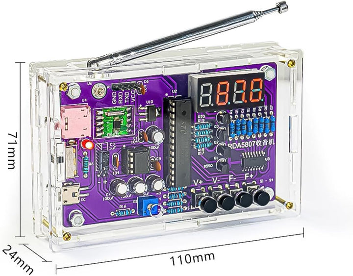 Hsthe Sea Elektronisches FM-Radio FM 87–108 MHz, tragbar, DIY, 2 Power-Modi mit Kopfhöreranschluss,