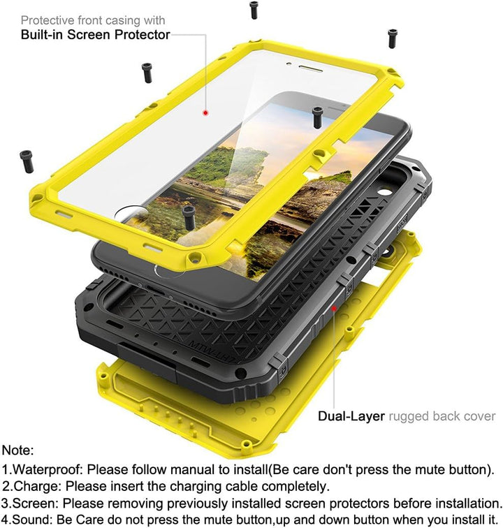 Beeasy für iPhone 8/7 Hülle, iPhone SE 2020/2022 Hülle Wasserdicht Outdoor Stossfest Handyhülle Mili