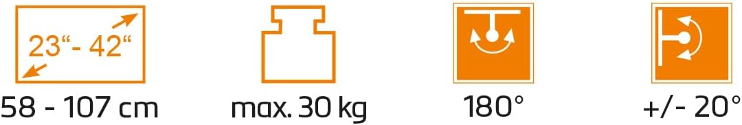 mywall HL4-2L VESA Deckenhalterung für LCD / LED / Plasma Fernseher 23° (58 cm) - 42" (107 cm) silbe