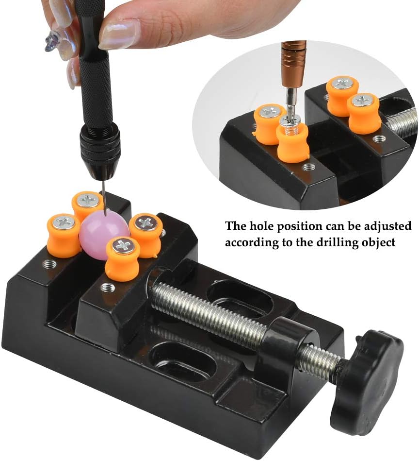 DODUOS Handbohrer Set mit 25 Stück Spiralbohrer Bits, 10 Stück PCB Mini Bohrer, 1 Stück Schraubstock