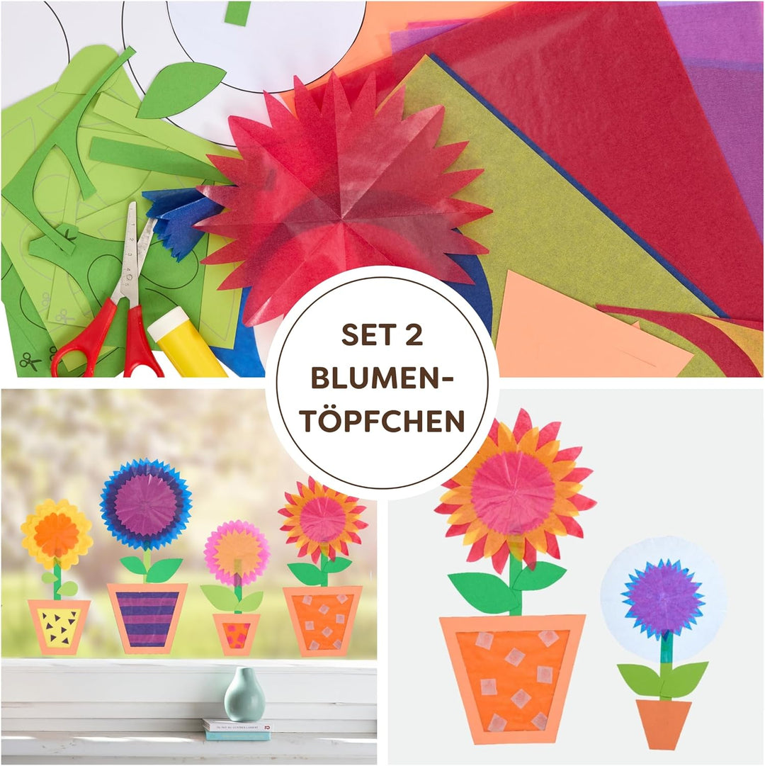 HABA XXL Frühlings-Bastelset – Fensterbilder & Mobiles mit Herzen, Blumen & Tieren – Kreative Frühli