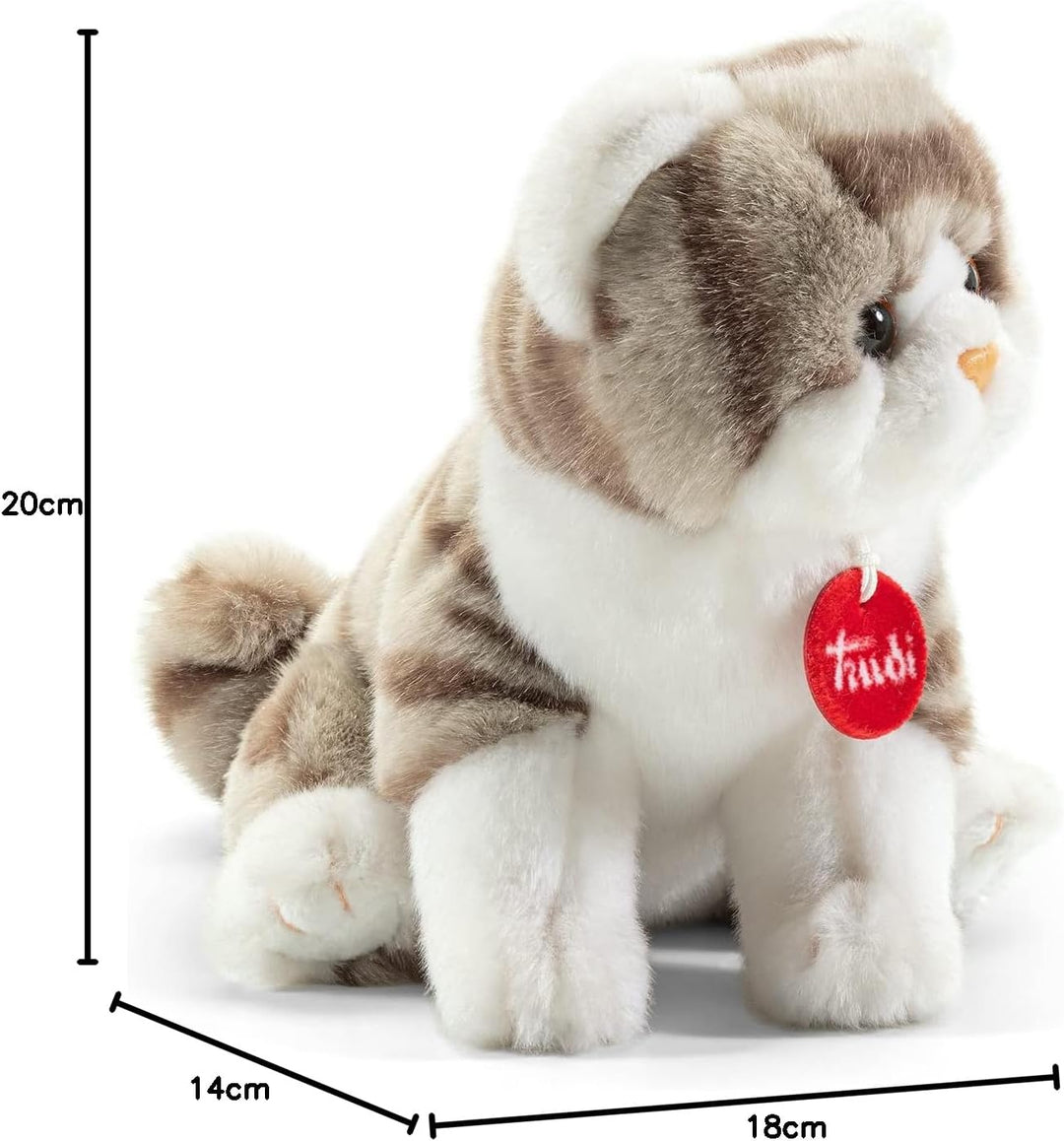 Trudi 20851 Klassik Plüschkatze Brad ca. 18 cm, Grösse S, hochwertiges Stofftier mit weichen Materia