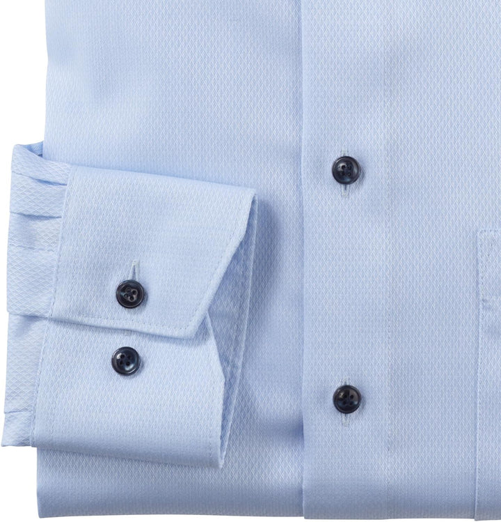 OLYMP Herren Businesshemd Langarm Luxor,Einfarbig,modern fit,Button-Down-Kragen 37 Bleu 11, 37 Bleu