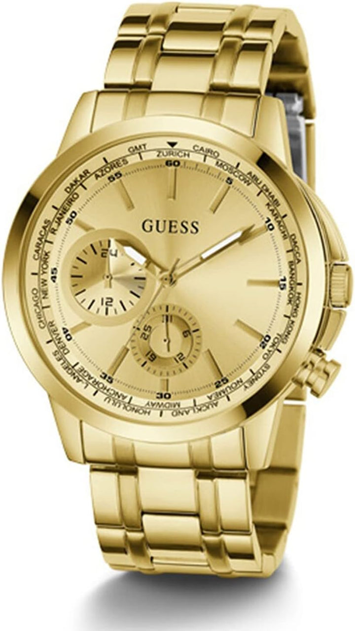 Guess US Men's Gold-Tone Multifunction Watch Golden, Golden