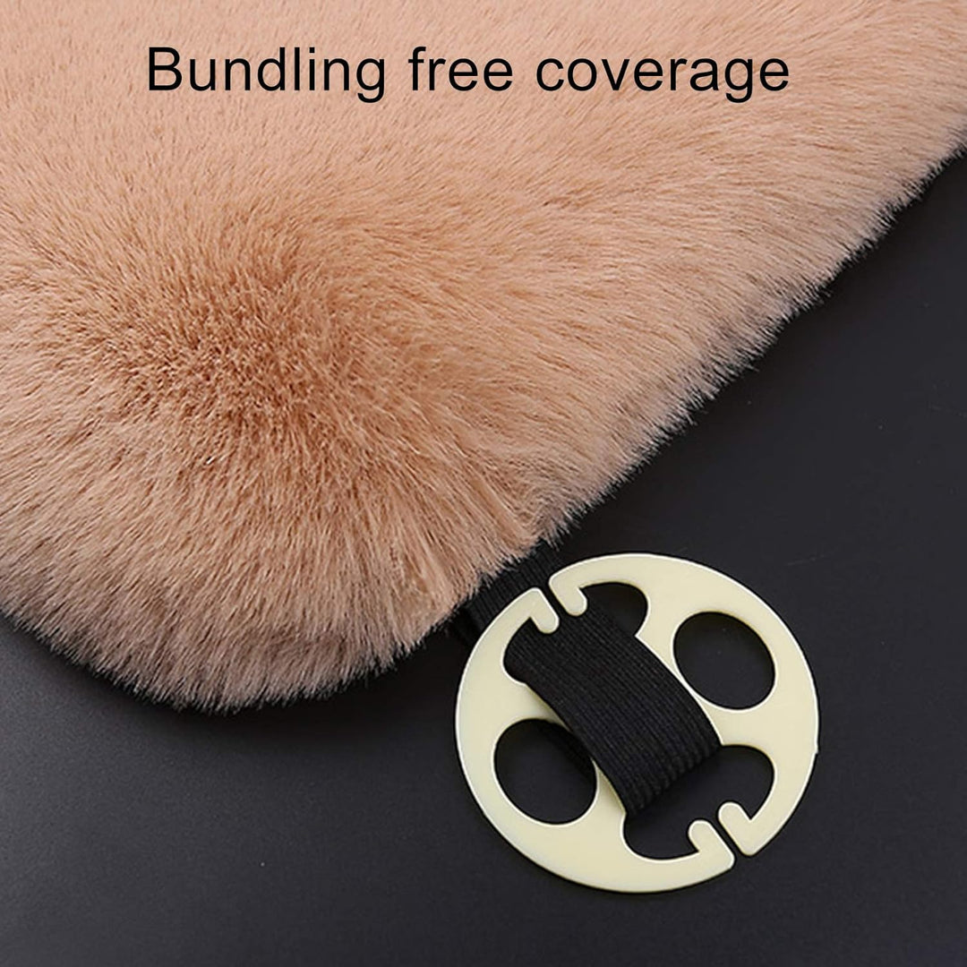 Clenp Sitzkissen-Set, 3 Stück/Set Winter Plüsch Warmes Anti-Rutsch-Auto Vorne Hinten Sitzpolster Kis