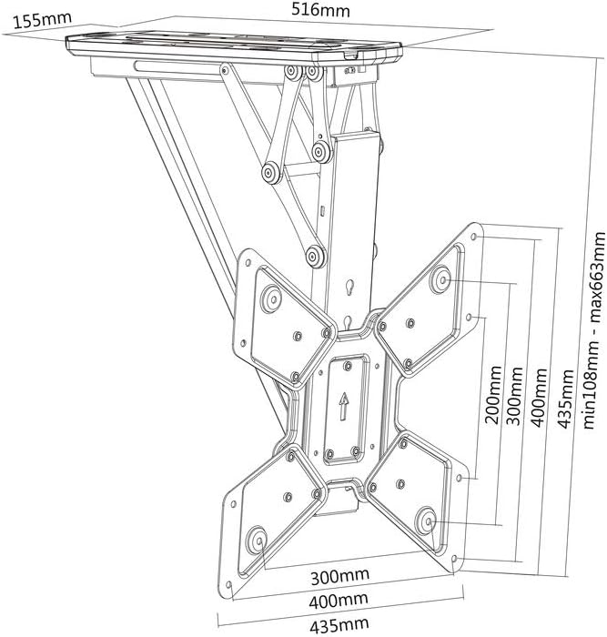 Multibrackets - TV-Deckenhalterung mit Motor. Für TV bis 55". Ref. Motor Ceiling Mount