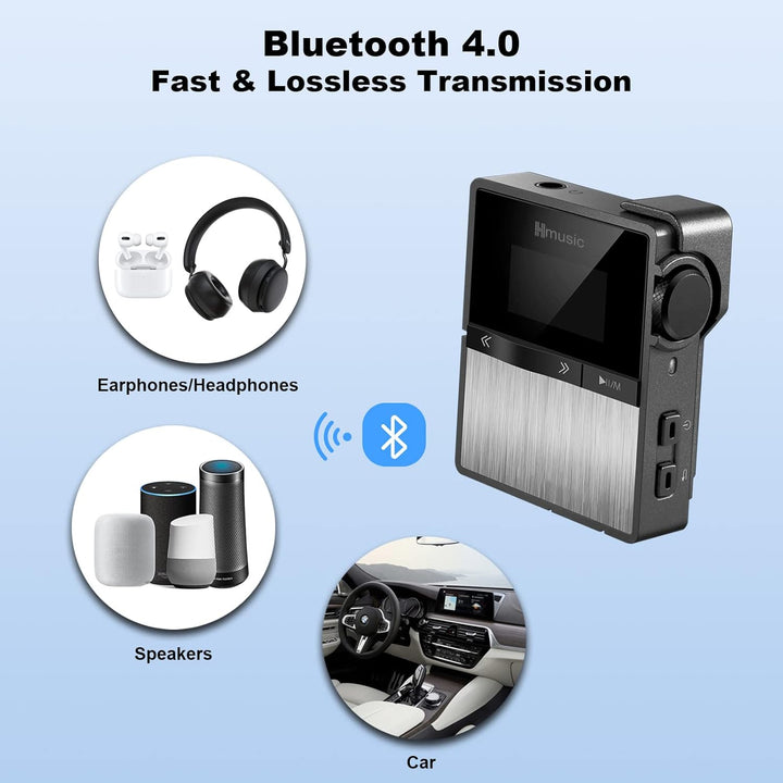 Hmusic P68 HiFi MP3 Player mit Clip, Lossless DSD Music Player Bluetooth, tragbarer Hi-Res Audio Pla