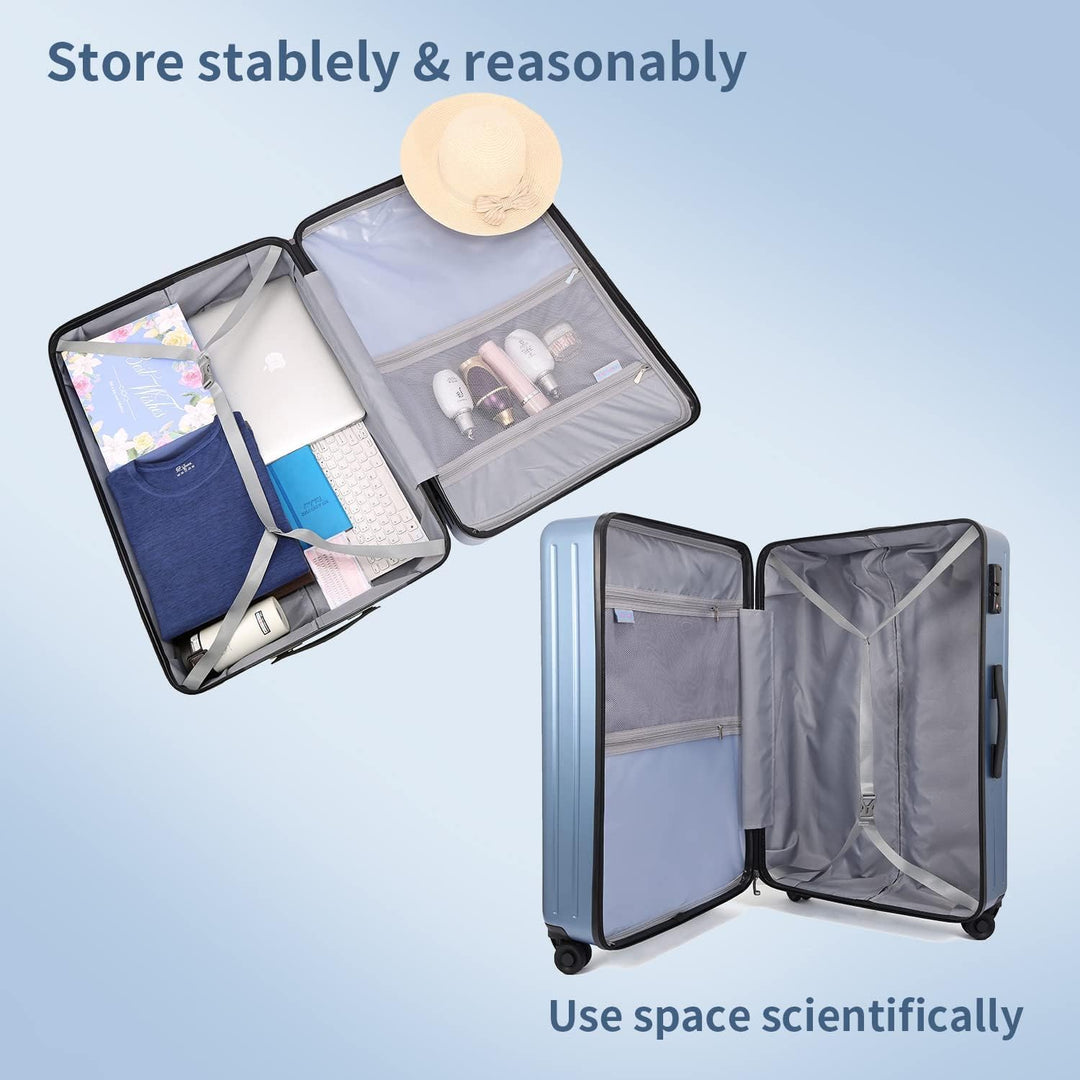 TydeCkare Handgepäck Koffer mit Laptoptasche mit Frontöffnung, 20 Zoll ABS+PC Leicht Hartschalenkoff